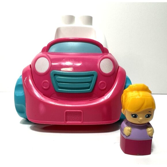 Mega Bloks First Builders Lil Vehicles Pink Convertible And Figure - Picture 1 of 8